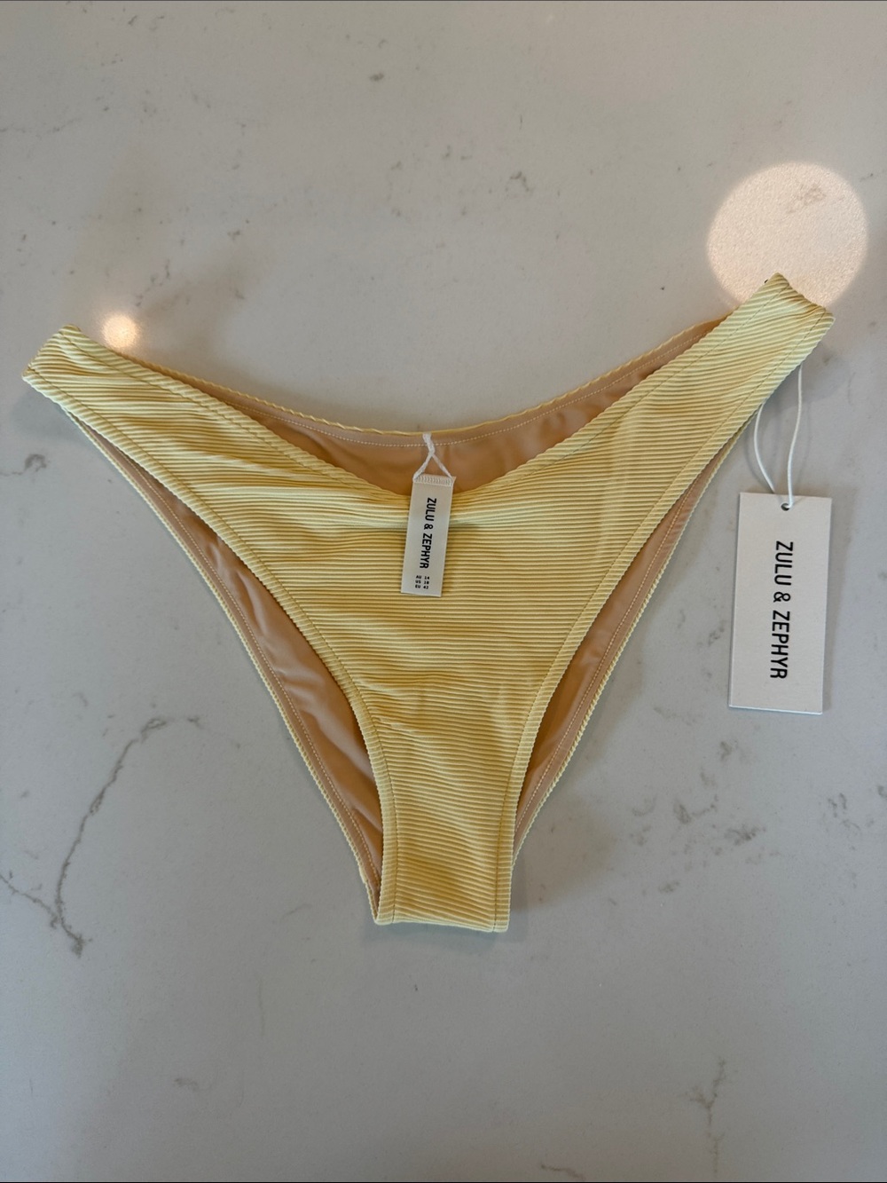 Zulu & Zephyr Swim Signature Yellow Ribbed Curve Bottom